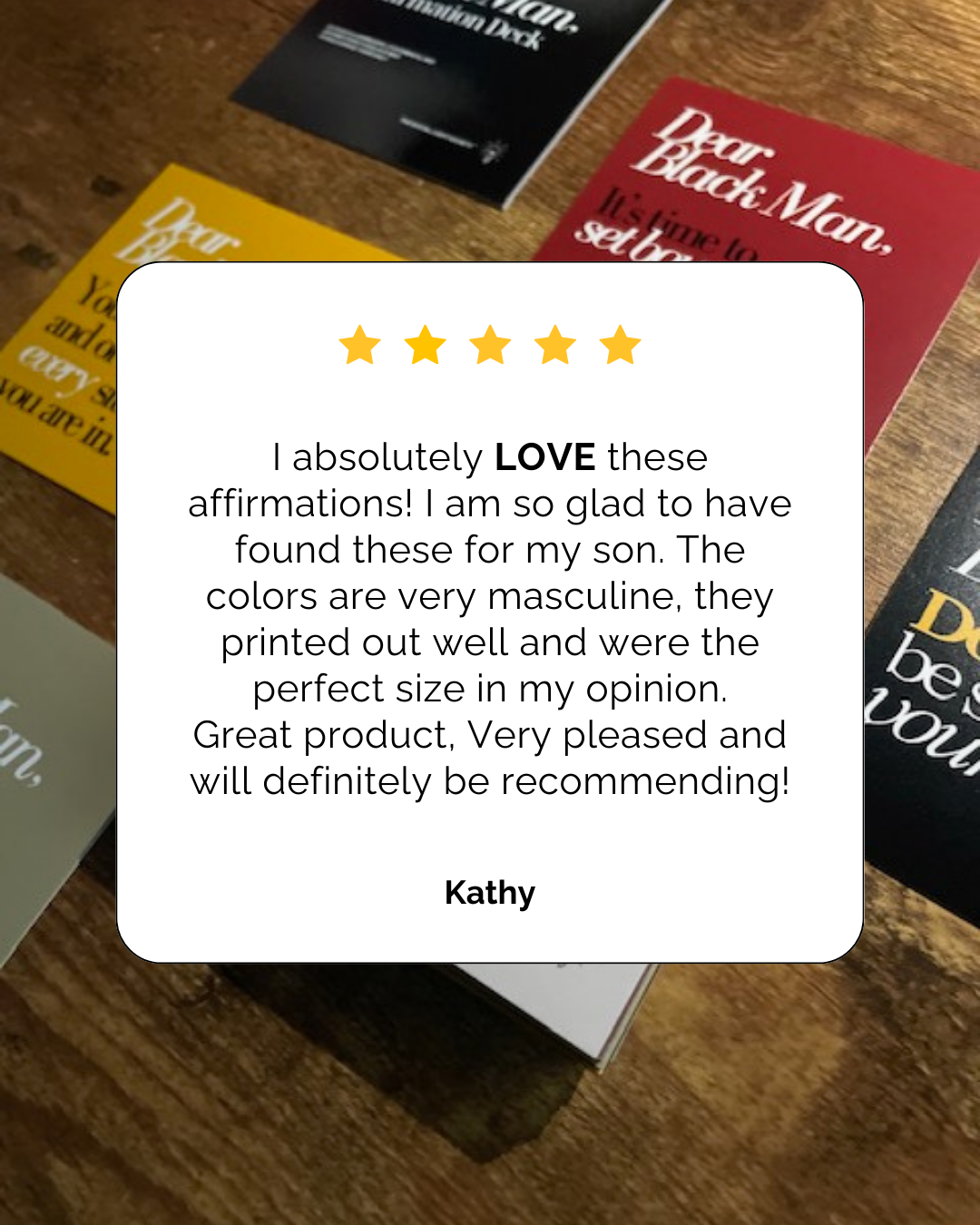 Dear Black Man, Affirmation Deck / Affirmation Cards, Physical Deck