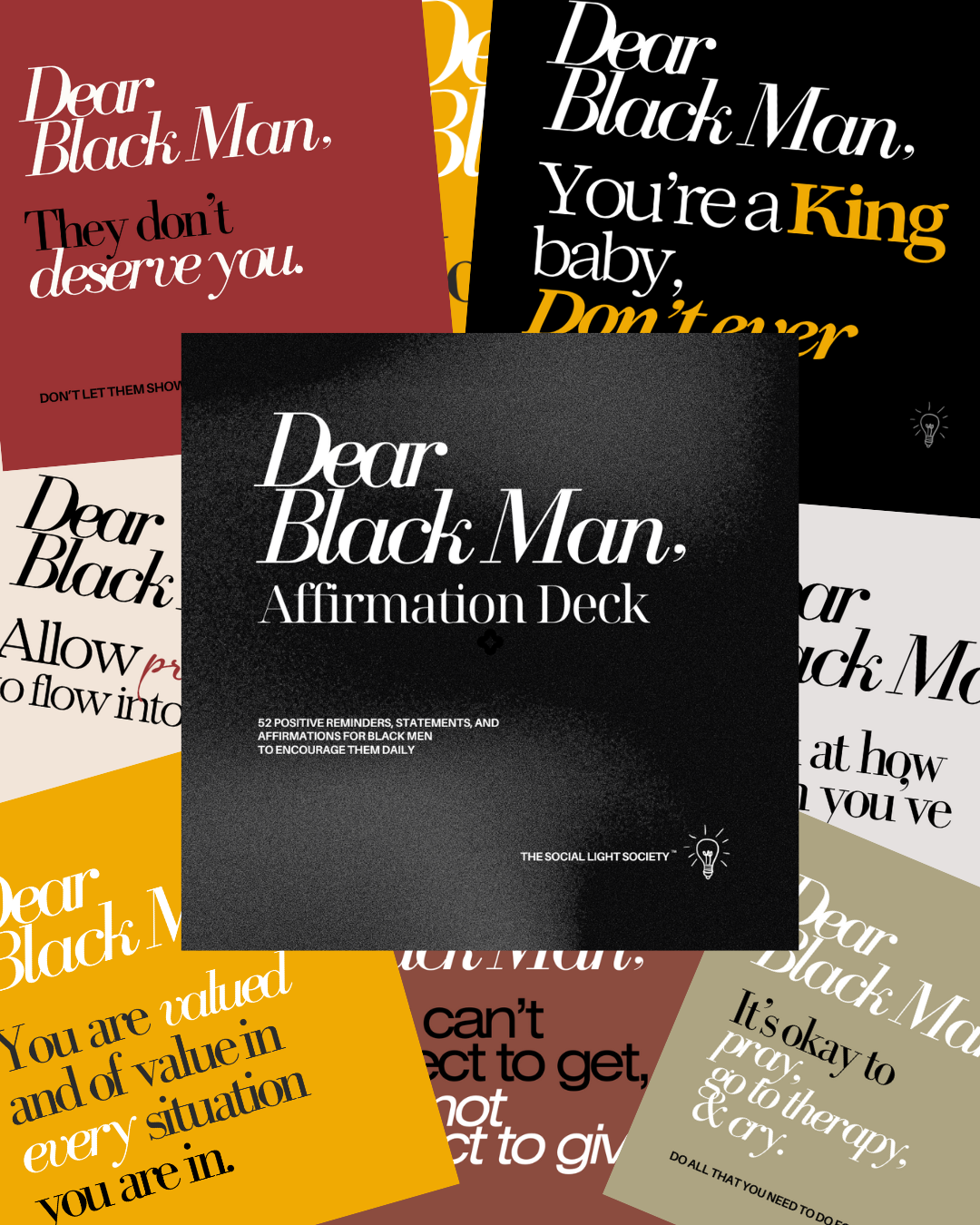 Dear Black Man, Affirmation Deck / Affirmation Cards, Physical Deck